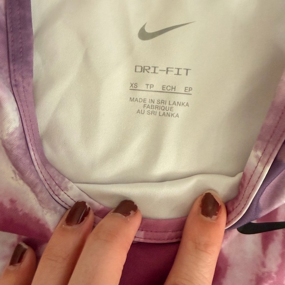 Nike Purple and White Dri-FIT Tank And Bike Short Set - Picture 3 of 6